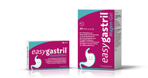 Produktbild von easygastril Kautabletten & easygastril Magengel Sticks